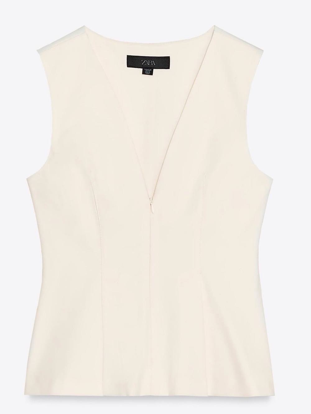 Zara V-Neck Sleeveless Structured Top